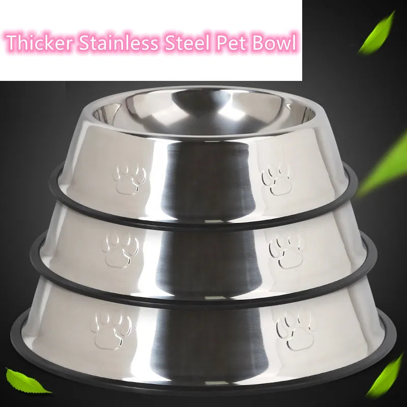 Skidproof Stainless Steel Pet Bowl - Anti-Ant Design, 6 Sizes