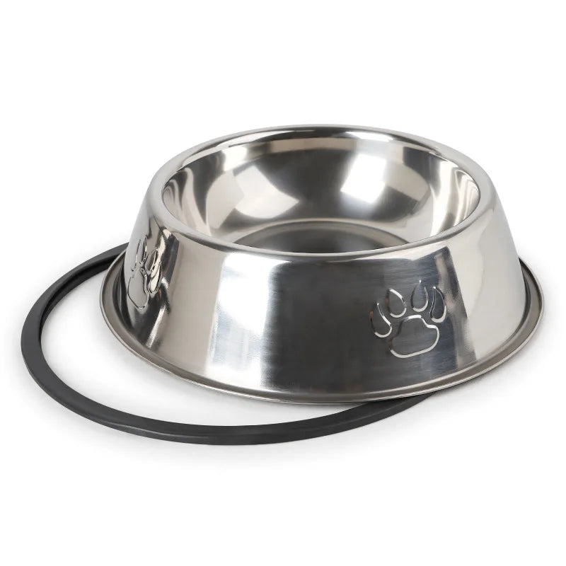 Skidproof Stainless Steel Pet Bowl - Anti-Ant Design, 6 Sizes