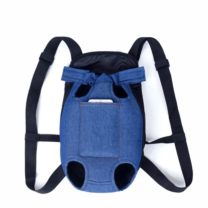 Denim Pet Dog Backpack Outdoor Bags