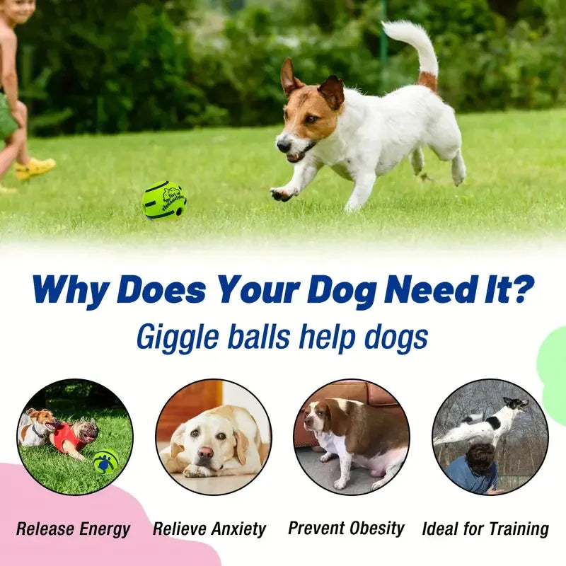 Wobble Wag Giggle Ball - Interactive Chew Toy for Dogs