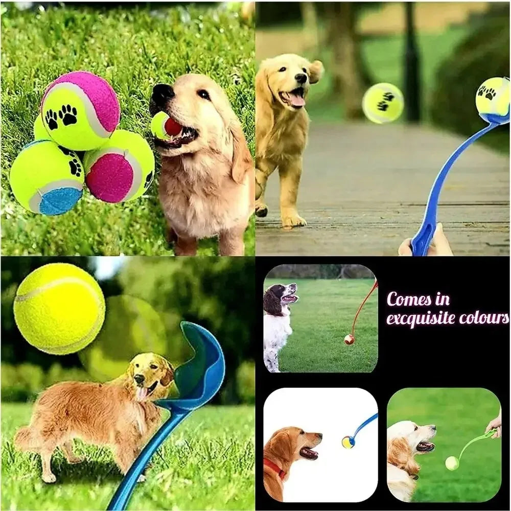 Dog Tennis Ball Launcher - Pet Throwing Stick for Outdoor Training & Play