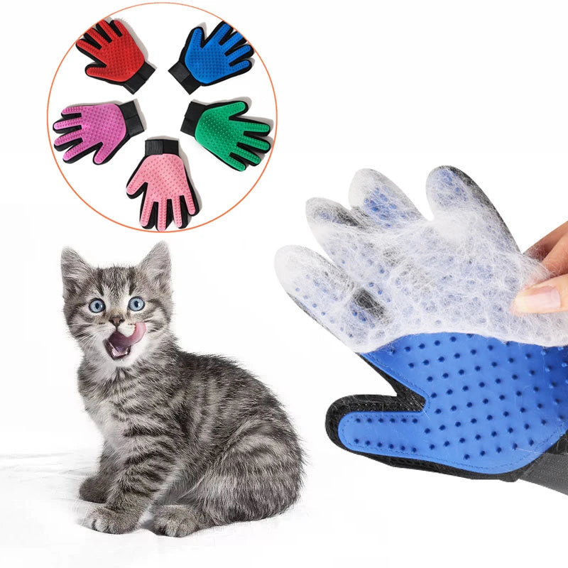 Pet Grooming Glove - Deshedding Brush for Cats & Dogs