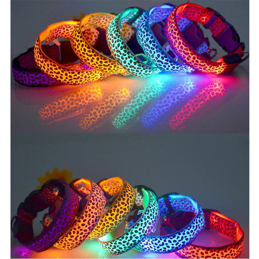 Pet LED Luminous Leopard Collar For Dog