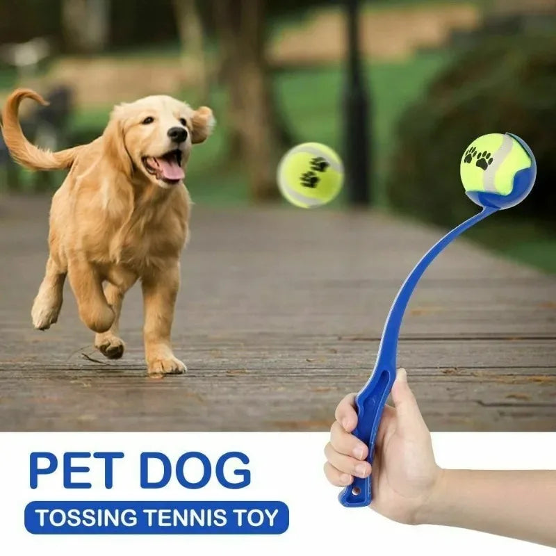 Dog Tennis Ball Launcher - Pet Throwing Stick for Outdoor Training & Play