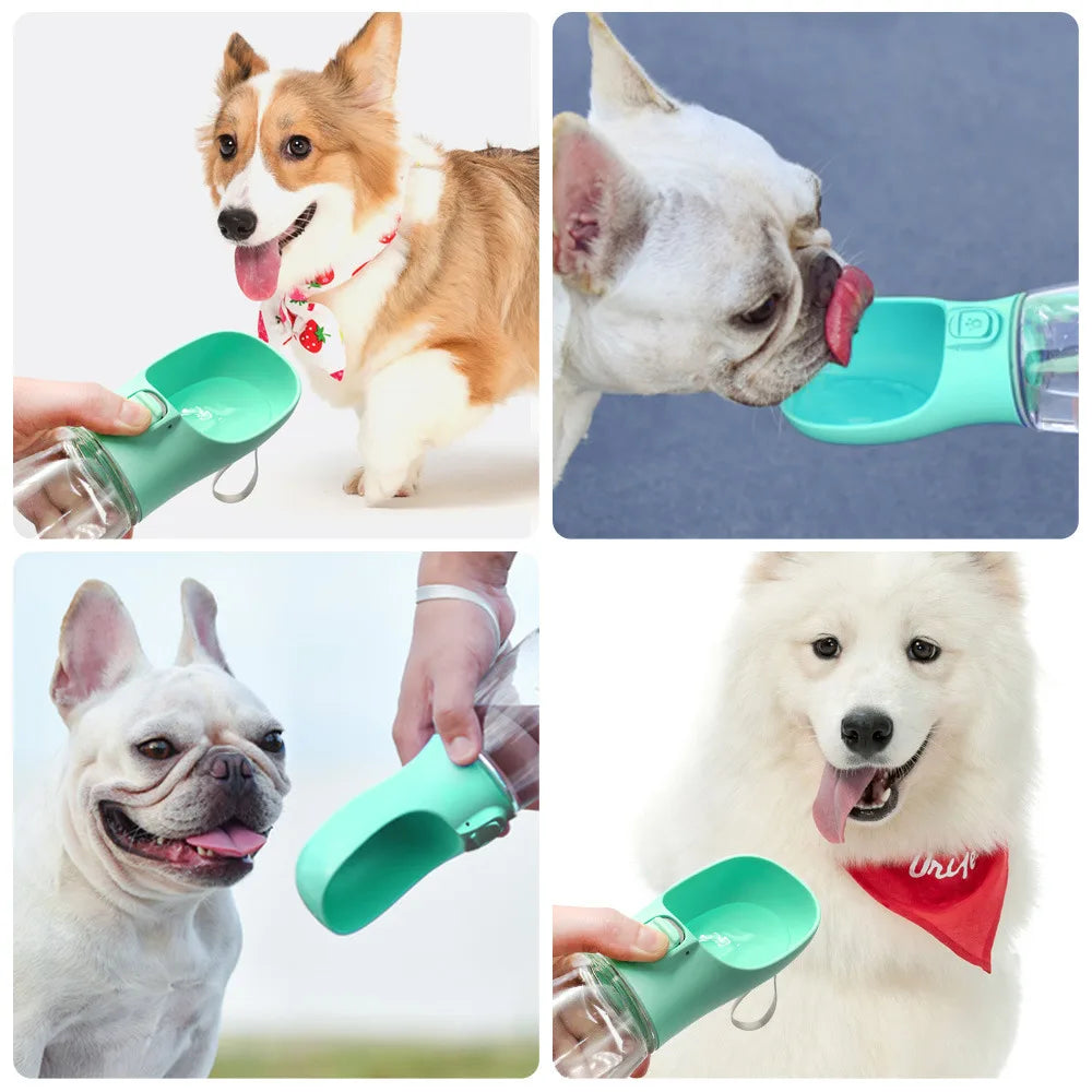 Portable Dog Water Bottle & Food Container - Travel Dispenser & Bowl