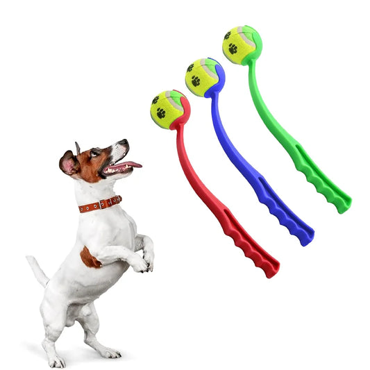 Dog Tennis Ball Launcher - Pet Throwing Stick for Outdoor Training & Play